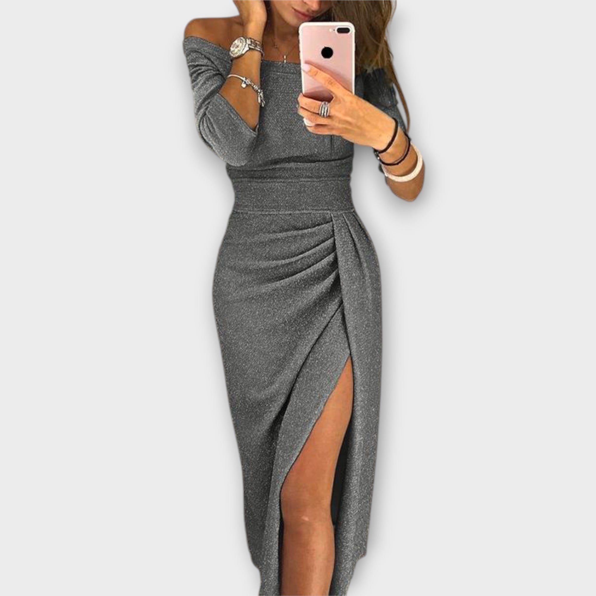 Tatum - Elegante off-shoulder jurk