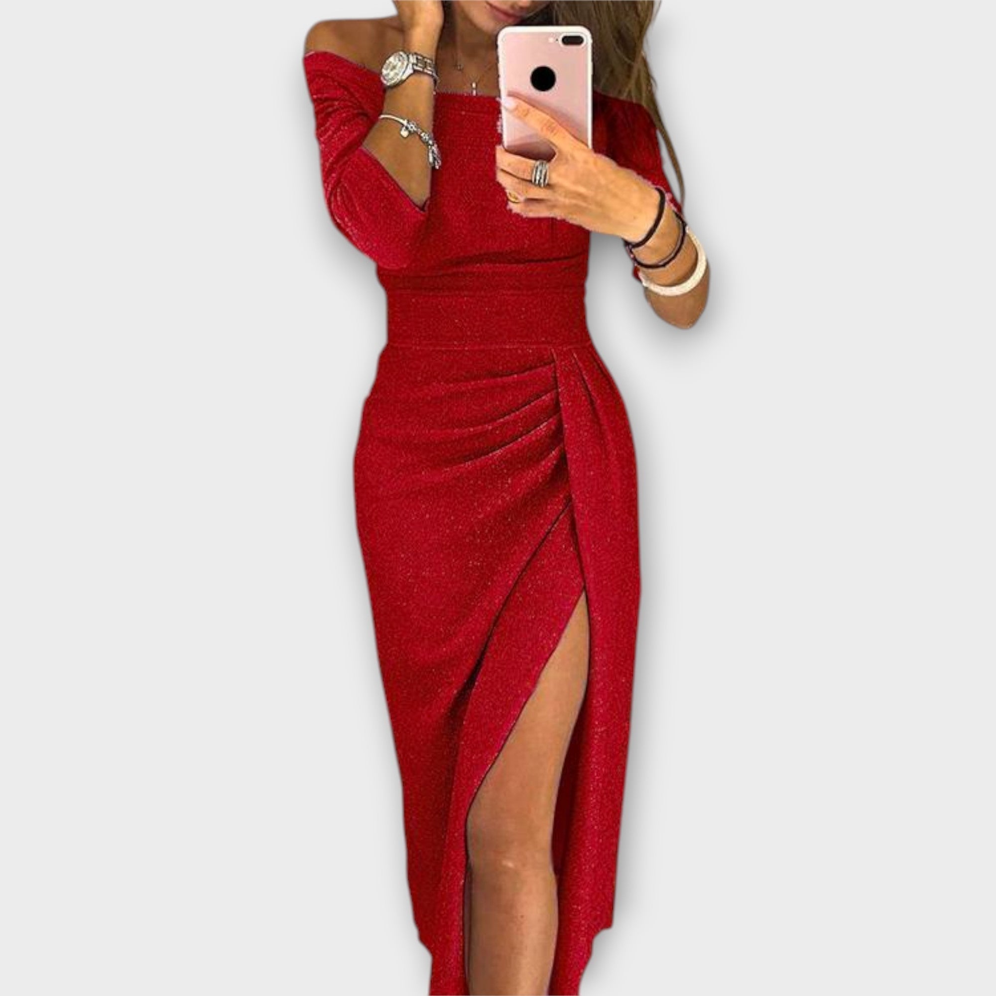 Tatum - Elegante off-shoulder jurk