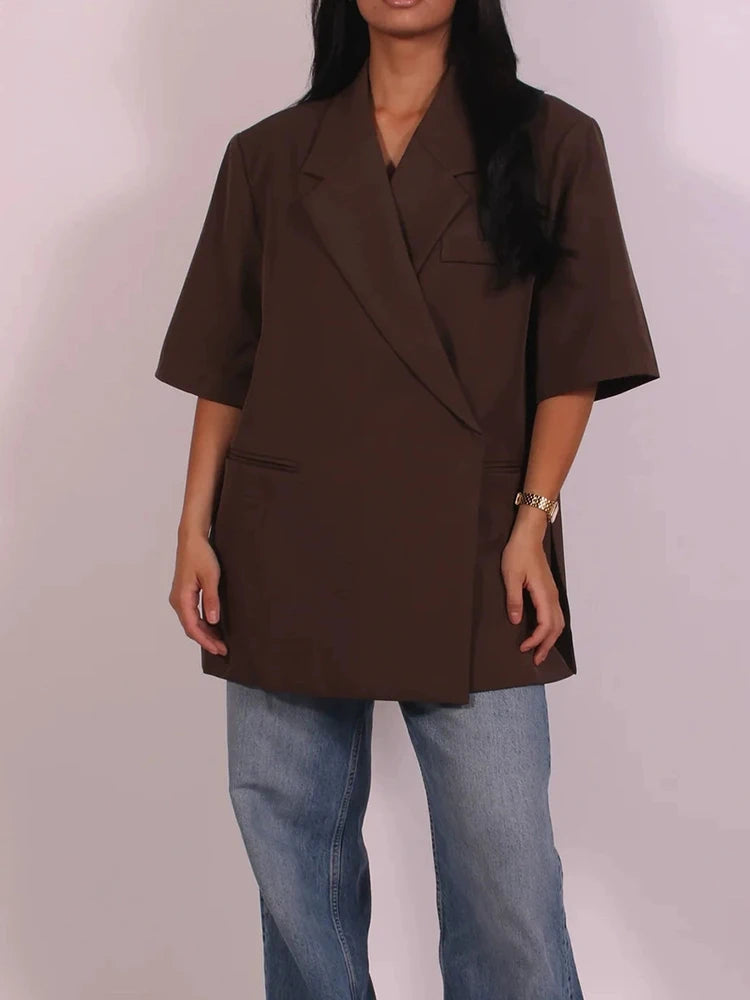 Oversized Blazer s Krátkým Rukávem
