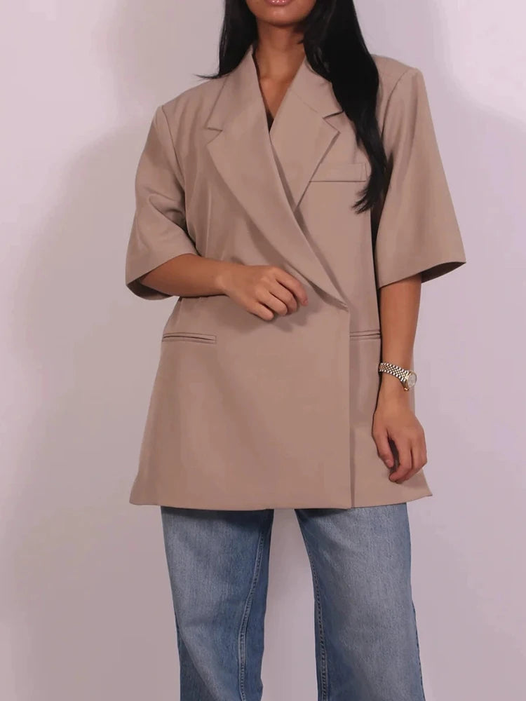 Oversized Blazer s Krátkým Rukávem