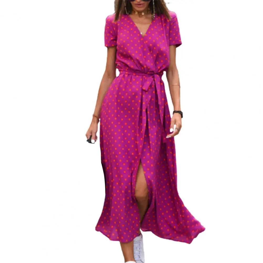 Midi šaty s výstřihem do V a krátkými rukávy s nádherným květinovým potiskem