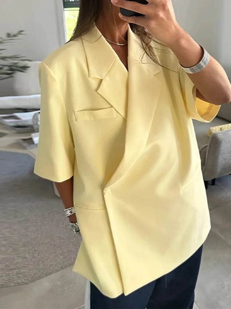 Oversized Blazer s Krátkým Rukávem