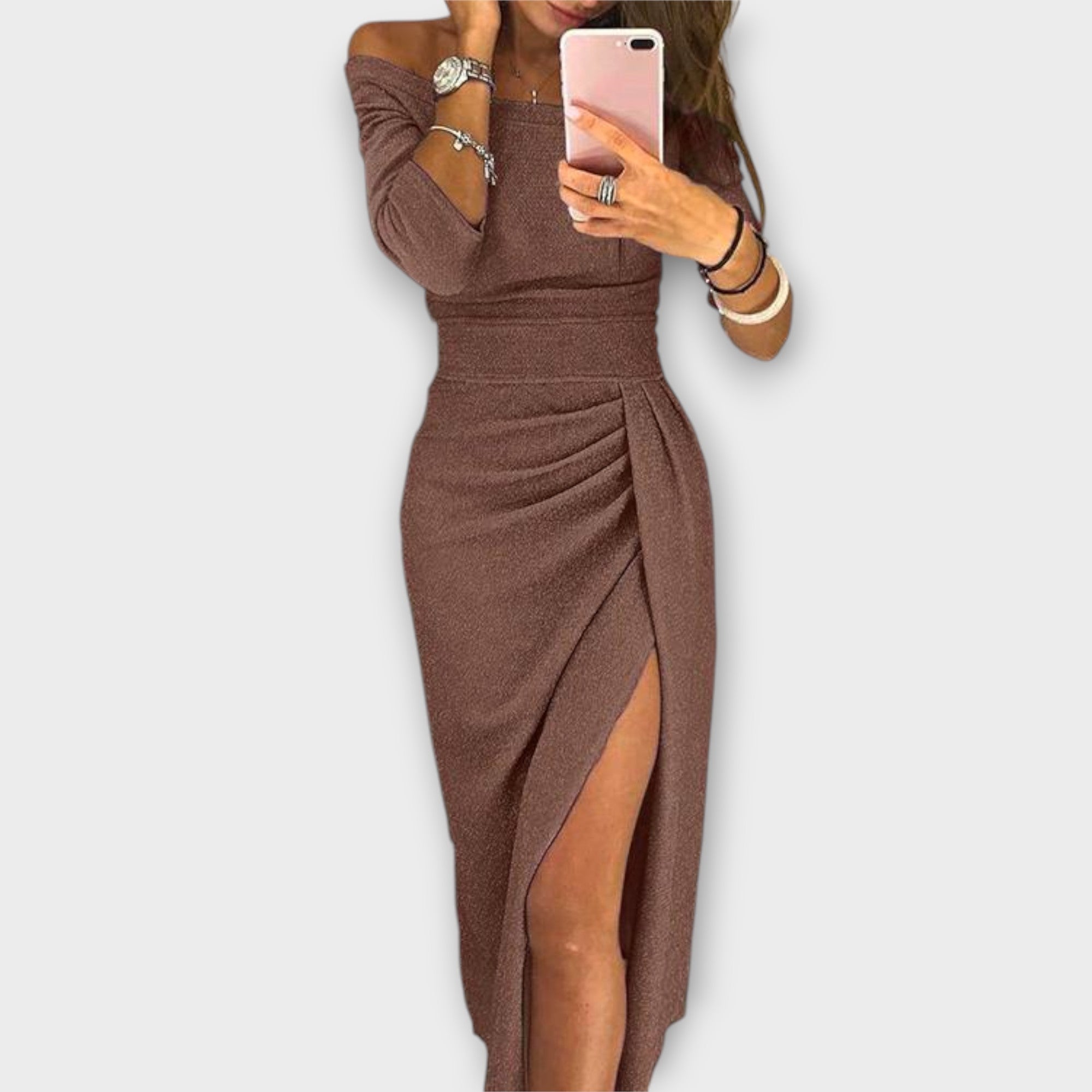 Tatum - Elegante off-shoulder jurk