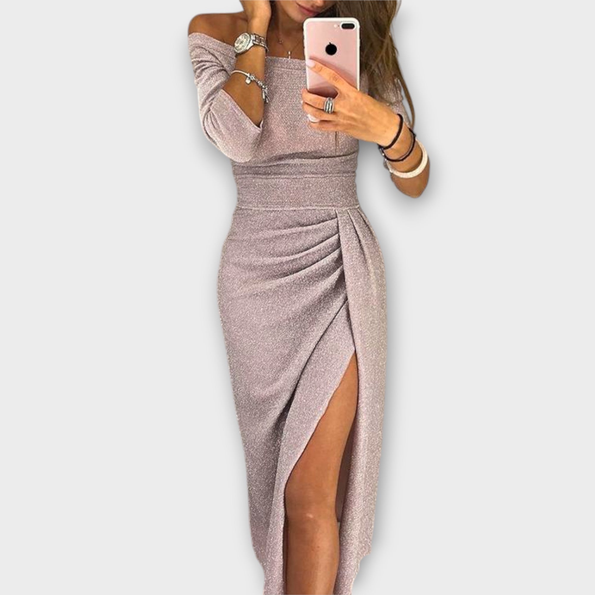 Tatum - Elegante off-shoulder jurk